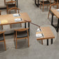 Rectangle Black Base Dining Table Modern Pine Wood Table for Home