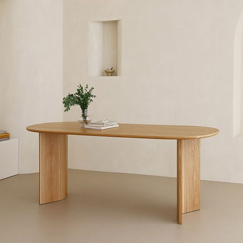 Oval Shaped Wood Office Desk Natural Color Writing Desk for Home Clearhalo 'furn' 'furn_office_desk' 'Furniture' 'Office Desks' 'Office Furniture' 'office_desk' 1200x1200_be660a46-0a66-4681-8601-a65ac28afd16