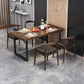 Industrial Dark Brown Dining Set 1/2/5/7 Pieces Solid Wood Dinette Set for Home