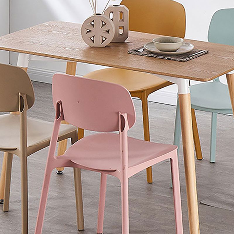 Modern Style Plastic Side Chair Open Back Dining Side Chair 17"x18"x30" Clearhalo 'Dining Chairs' 'Dining Tables & Seating' 'dining_chair' 'furn' 'furn_dining_chair' 'Furniture' 'furniture_dining_chair' 'Kitchen & Dining Furniture' 1200x1200_be6706d7-767c-48a6-adbc-927857bd38a5