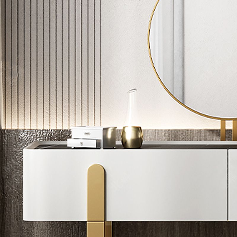 Consejo contemporáneo de tocador de piedra Tope Tope Tope con taburetes con taburetes