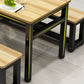 Moderne rechthoekige houten eettafel metalen poten voor eetkamer