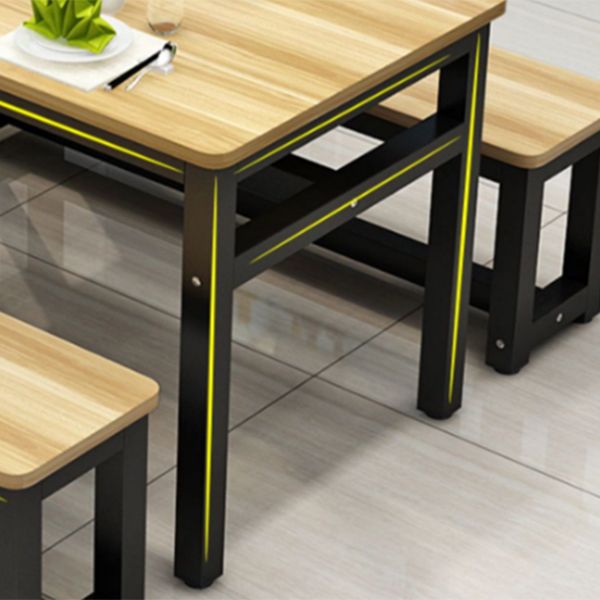 Moderne rechthoekige houten eettafel metalen poten voor eetkamer