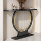 11.8" Wide Stone Console Table Scratch Resistan Console Table Ironcraft Frame Accent Table Clearhalo 'Console Tables' 'console_tables' 'Entry & Mudroom Furniture' 'furn' 'furn_console_tables' 'Furniture' 1200x1200_be6a41ee-774e-4a47-8615-c143aa25b126