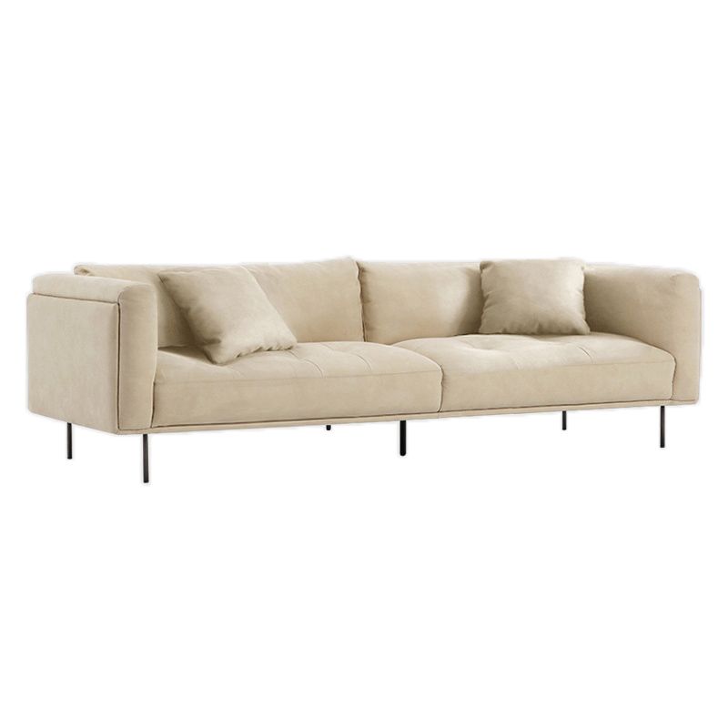 Contemporary Loose Back Standard Sofa Faux Leather Square Arm Settee Clearhalo 'furn' 'furn_sofas' 'Furniture' 'furniture_sofas' 'Living Room Furniture' 'Sofa' 'sofas' 1200x1200_be6ca8f6-7efd-489f-ac0c-739ec72847c4