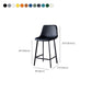 Contemporary Faux Leather Counter Stool Bucket Low Back Stool with Metal Legs