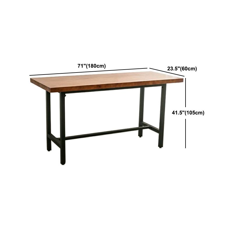 Tavolo da pub in tela da metallo industriale marrone tavolo da barra in legno