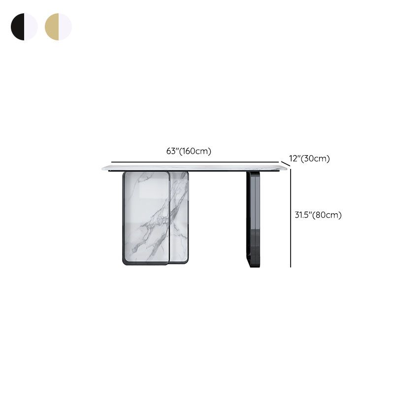 Tavolo di accento del rettangolo di pietra moderna da 31,5 "tavolino alto