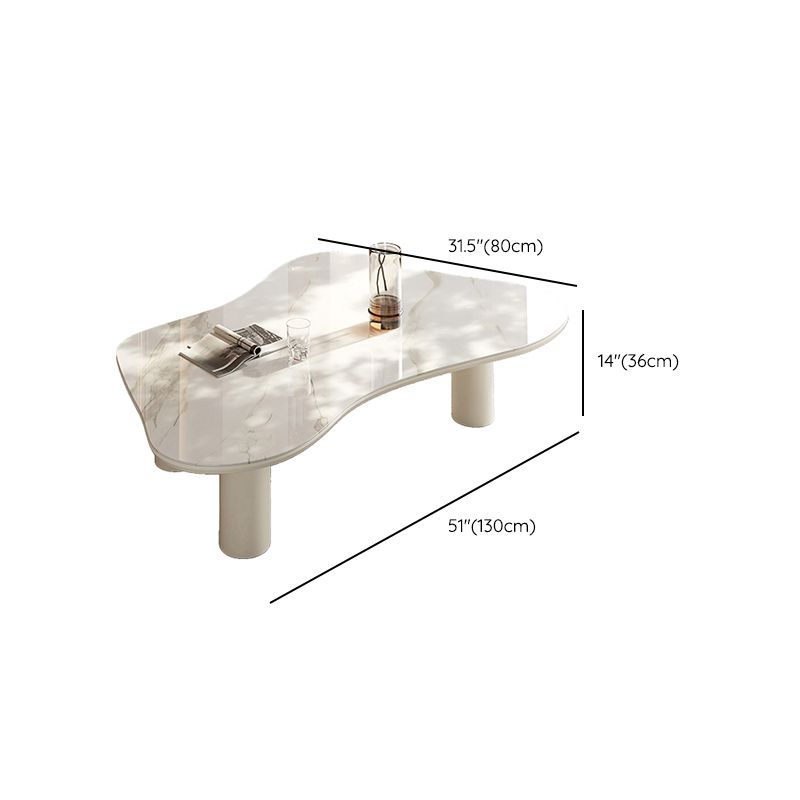 Marble White Single Coffee Table Modern Free-Form Coffee Table Clearhalo 'Coffee & Accent Tables' 'Coffee Tables' 'coffee_tables' 'furn' 'furn_coffee_tables' 'Furniture' 'Living Room Furniture' 1200x1200_be6f77a7-fd3d-4b0c-9602-1293f70ae4d2