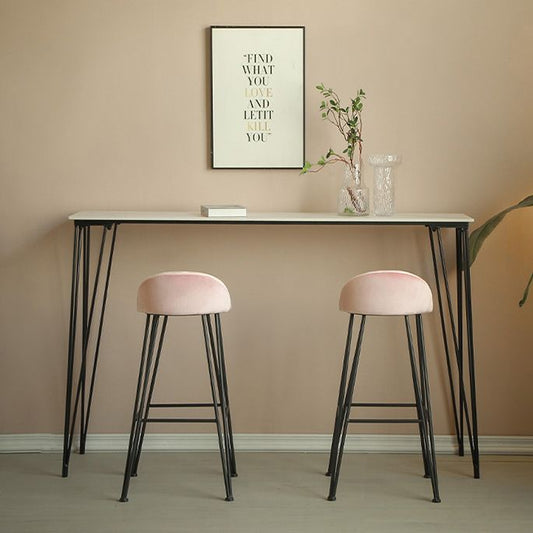 Stone Bar Dining Table Industrial Bar Dining Table with 4 Black Legs Clearhalo 'Bar Furniture' 'Bar Tables' 'bar_tables' 'furn' 'furn_bar_tables' 'Furniture' 'furniture_bar_tables' 'Kitchen & Dining Furniture' 1200x1200_be6fcb85-2be7-41d2-b256-aa95aab20502