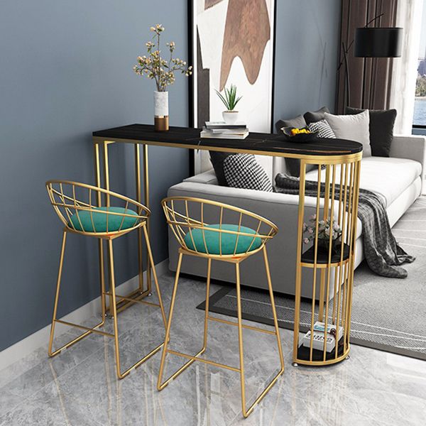 Glam Metal Bar and Counter Stool Low Back Stool with Sled Base Clearhalo 'Bar Furniture' 'Bar Stools' 'bar_stools' 'furn' 'furn_bar_stools' 'Furniture' 'furniture_bar_stools' 'Kitchen & Dining Furniture' 1200x1200_be6fe161-c2bb-4640-bd58-d3f74742eee3