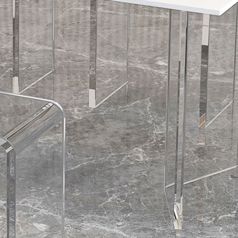 モダンな長方形の石のダイニングテーブル1/2/5/7ピースカフェ用ダイニングセット