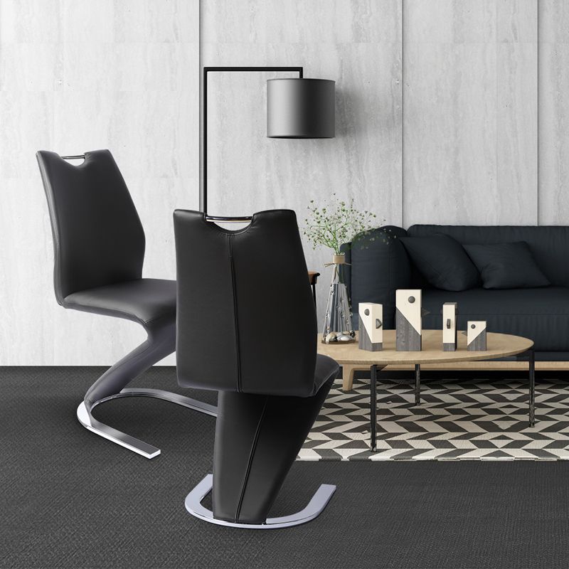 Modern PU Leather Dining Chair Armless Metal Dining Chairs for Restaurant Use Clearhalo ' kitchen&dining_furn' 'Dining Chairs' 'Dining Tables & Seating' 'dining_chair' 'furn' 'furn_dining_chair' 'Furniture' 'furniture_dining_chair' 'Kitchen & Dining Furniture' 'kitchen' 1200x1200_be6ffae1-342e-47b4-882d-554baeeb2444