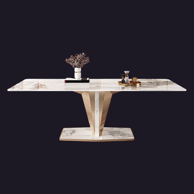 Luxurious 1/2/3/4/5/6/7 Pieces Rectangle Dining Set Sintered Stone Top Dinette Table Set Clearhalo 'Dining Room Sets' 'Dining Tables & Seating' 'dining_room_set' 'furn' 'furn_dining_room_set' 'Furniture' 'Kitchen & Dining Furniture' 1200x1200_be70db28-fbb0-45e5-903d-53d4c579b501