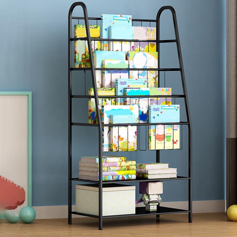 Scandinavian Ladder Bookcase Metal Open Back Bookshelf with Shelves Clearhalo 'Bookcases' 'furn' 'furn_bookcases' 'Furniture' 'Office Furniture' 1200x1200_be71cc31-18cf-4fed-a494-2e8236f29843