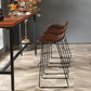 Indoor Footrest Leather Dining Stool Bucket Modern Counter Stool with Metal Base