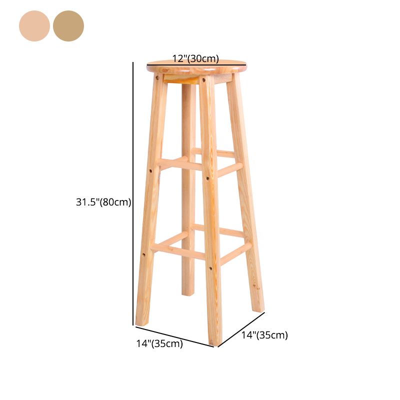 Contemporary Wood Bar Stool Indoor Bar Stool with Wood Seat and Footrest, 1 Piece Clearhalo 'Bar Furniture' 'Bar Stools' 'bar_stools' 'furn' 'furn_bar_stools' 'furniture_bar_stools' 'Kitchen & Dining Furniture' 'kitchen&dining_furn' 'kitchen' 'kitchen_furn' Furniture' 1200x1200_be742251-ad4b-4b00-8c28-2b41ccc9ce0b