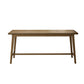 Brown Ash Wood Rectangle Bar Table with Trestle for Living Room