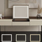 Modern Bedroom Makeup Vanity Desk Faux Leather Vanity Dressing Table
