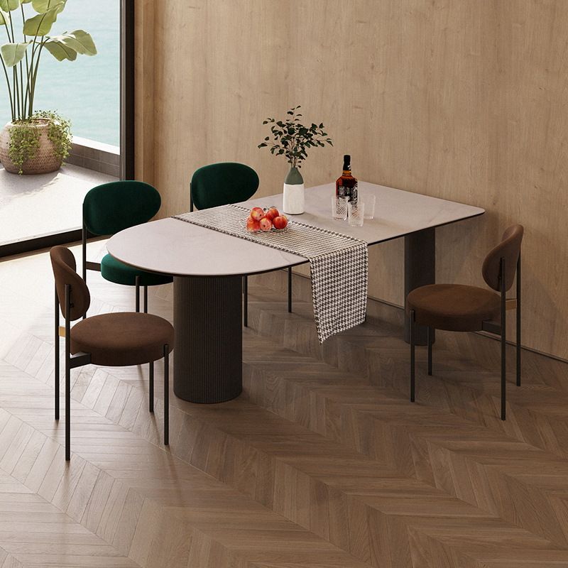 Contemporary Style Dining Table Stone 3-foot Dining Site Table for Home Clearhalo 'Dining Tables & Seating' 'Dining Tables' 'dining_table' 'furn' 'furn_dining_table' 'Furniture' 'Kitchen & Dining Furniture' 1200x1200_be769bc6-6b5c-4212-9b4b-a314945dc452