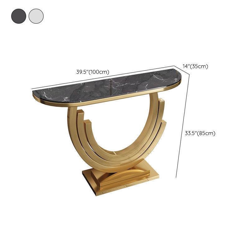 Console dorata glam tavolo da divano console resistente alle macchie in marmo per Hall