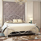 Industrial Open-Frame Bed Retro Metallic Low Profile Bed Frame with Headboard