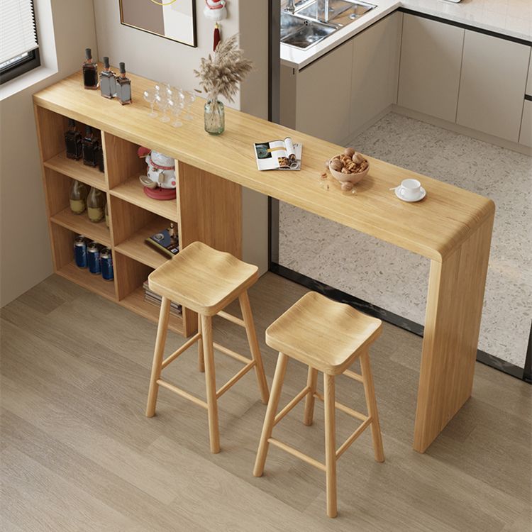 Juego de mesa de bar rectangular moderno, juego de mesa de bar de madera marrón de 1/3 piezas