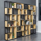 9.8" W Contemporary Geometric Bookshelf Open Back Metal Bookcase