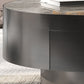 Tavolino da cocktail Glam Drum Slate con tavolino rotondo singolo con cassetto