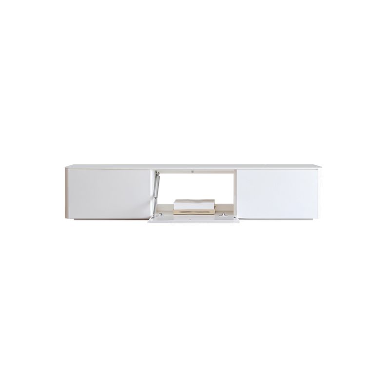 Consola de soporte de televisión blanca Consola de medios contemporánea para sala de estar