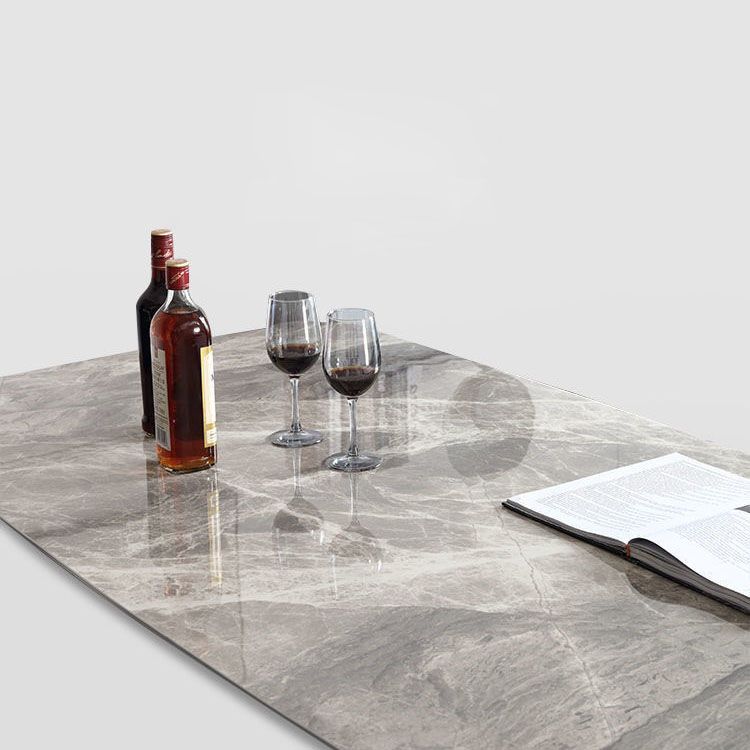 Table de base en métal Table de salle à manger en pierre frittée pour cuisine