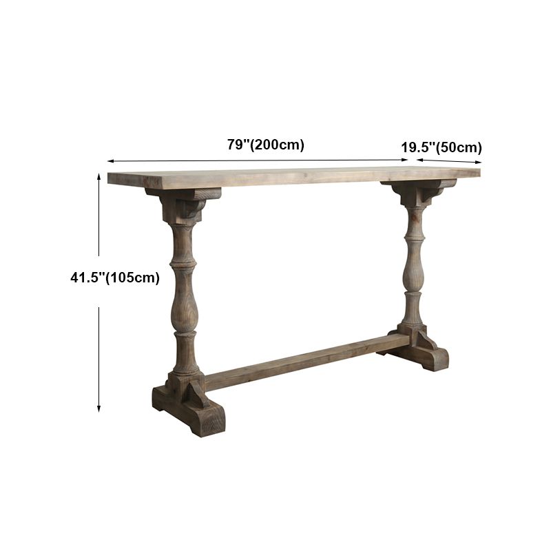 Light Brown Industrial Style Bar Table Solid Wood Milk Tea Shop Casual Bar Table Clearhalo 'Bar Furniture' 'Bar Tables' 'bar_tables' 'furn' 'furn_bar_tables' 'Furniture' 'furniture_bar_tables' 'Kitchen & Dining Furniture' 1200x1200_be81adca-c28d-4df2-9b70-40b3970948ac