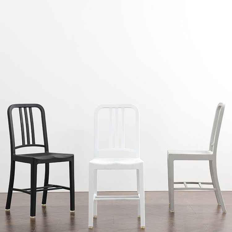 Modern Home Slat Back Side Chair Matte Finish Plastic Dining Chair Clearhalo ' kitchen&dining_furn' 'Dining Chairs' 'Dining Tables & Seating' 'dining_chair' 'furn' 'furn_dining_chair' 'Furniture' 'furniture_dining_chair' 'Kitchen & Dining Furniture' 'kitchen' 1200x1200_be82ce46-d53a-4434-97b1-87f430d05248
