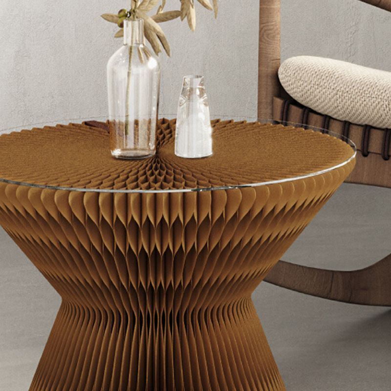 Contemporary Round Side Table, Antique Finish Top and Drum Base Side Table Clearhalo 'Coffee & Accent Tables' 'End & Side Tables' 'end_side_table' 'end_side_tables' 'furn' 'furn_end_side_tables' 'Furniture' 'furniture_end_side_table' 'Living Room Furniture' 1200x1200_be83a932-0b90-4aea-88f2-e1728eacf2f7
