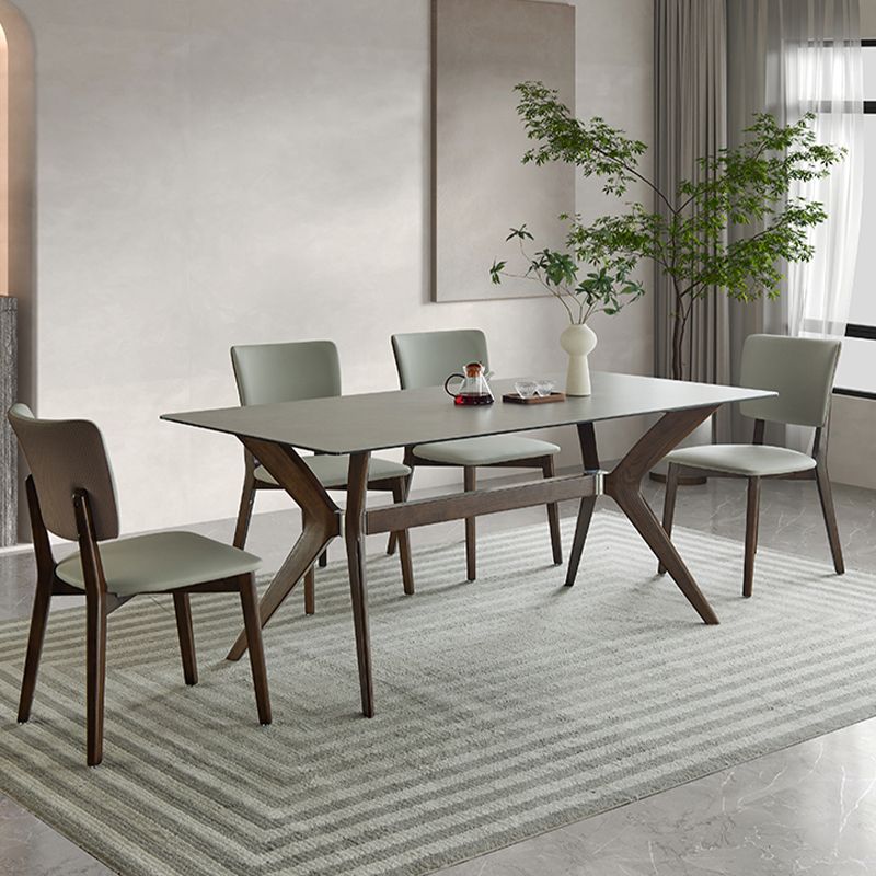 Rectangle Dining Table Set 1/4/5/7 Pieces Modern Gray Dinette Set for Home