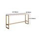 Glam White Metal Counter Table with Rectangle Table Top Gold Trestle Table - 43" H Clearhalo 'Bar Furniture' 'Bar Tables' 'bar_tables' 'furn' 'furn_bar_tables' 'Furniture' 'furniture_bar_tables' 'Kitchen & Dining Furniture' 1200x1200_be847b3b-3cc3-483a-aff1-5a0ecaa85328