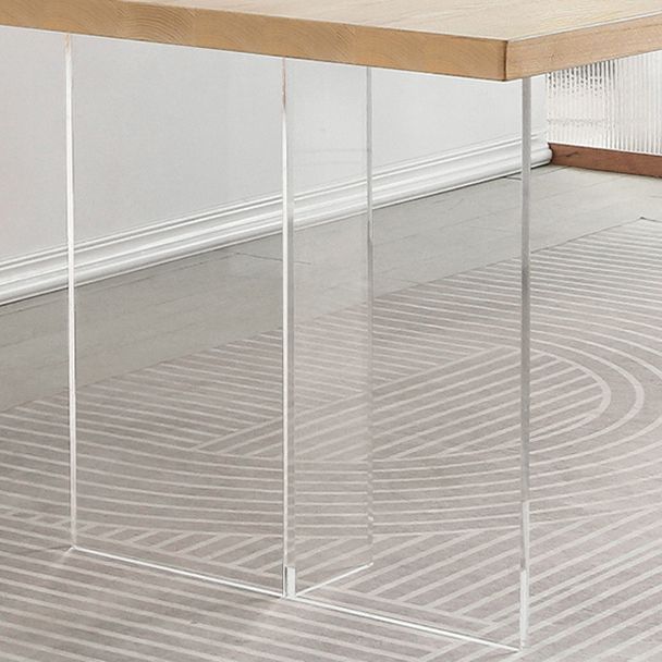 Modern 1/2 Pieces Rectangle Dining Set Solid Wood Top Dining Table with Chairs