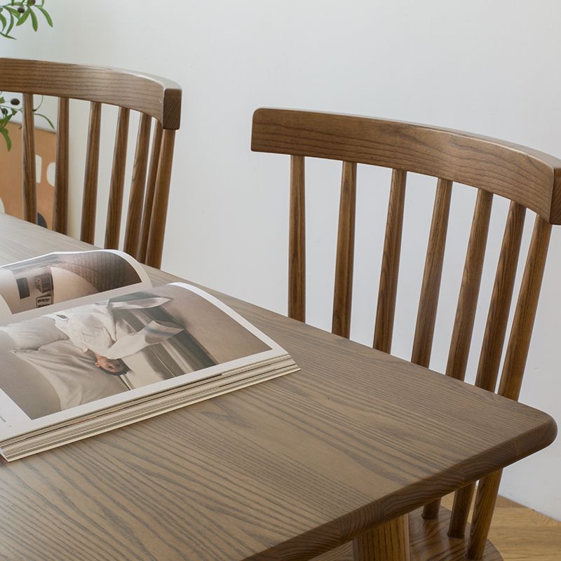 Modern Ash Wood Table in Walnut for Restaurant Rectangle Dining Table with 4 Legs Clearhalo ' dining_table' 'Dining Tables & Seating' 'Dining Tables' 'furn' 'furn_dining_table' 'Furniture' 'furniture_dining_table' 'Kitchen & Dining Furniture' 'kitchen&dining_furn' 'kitchen' 'kitchen_dining_table' 1200x1200_be8631ef-1df5-42a2-8919-bf5cf94571e7