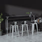 Industrial Black Wood Bar Table with Rectangle Table Top Silver Trestle Table - 42" H Clearhalo 'Bar Furniture' 'Bar Tables' 'bar_tables' 'furn' 'furn_bar_tables' 'Furniture' 'furniture_bar_tables' 'Kitchen & Dining Furniture' 1200x1200_be8683ec-e6b3-4e96-8284-8b9c1814b8ec