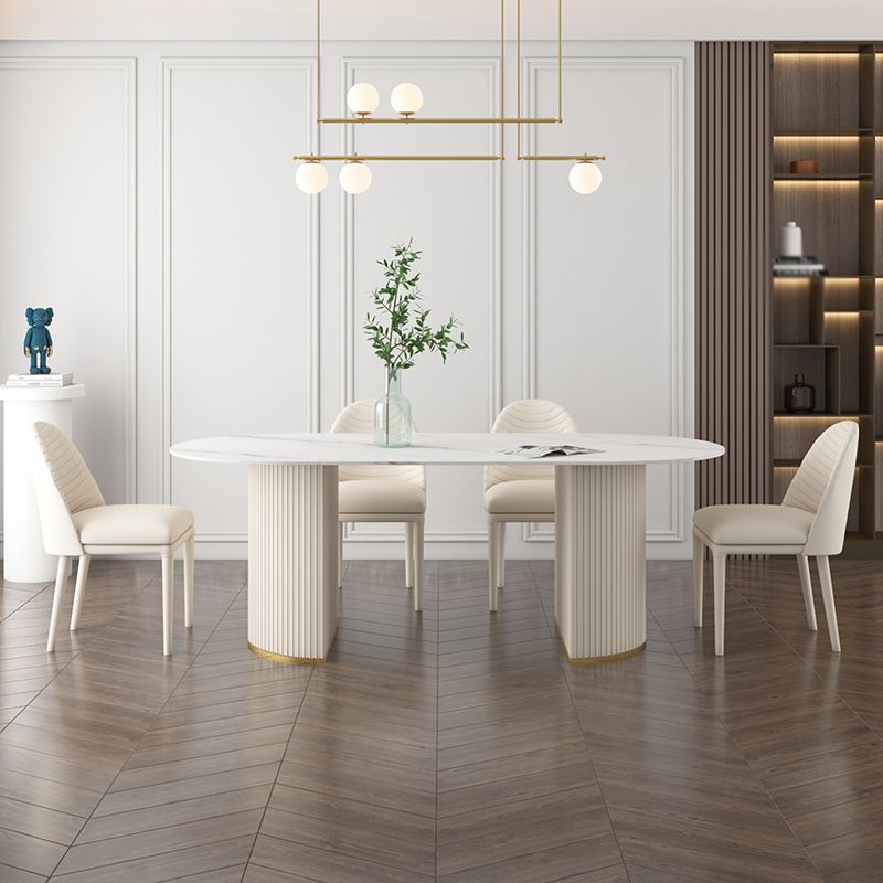 Metal Traditional Luxury Oval Table Sintered Stone Table for Dining Room Clearhalo ' dining_table' 'Dining Tables & Seating' 'Dining Tables' 'furn' 'furn_dining_table' 'Furniture' 'furniture_dining_table' 'Kitchen & Dining Furniture' 'kitchen&dining_furn' 'kitchen' 'kitchen_dining_table' 1200x1200_be87a3d6-121f-480a-ad8e-1da911ec38a2