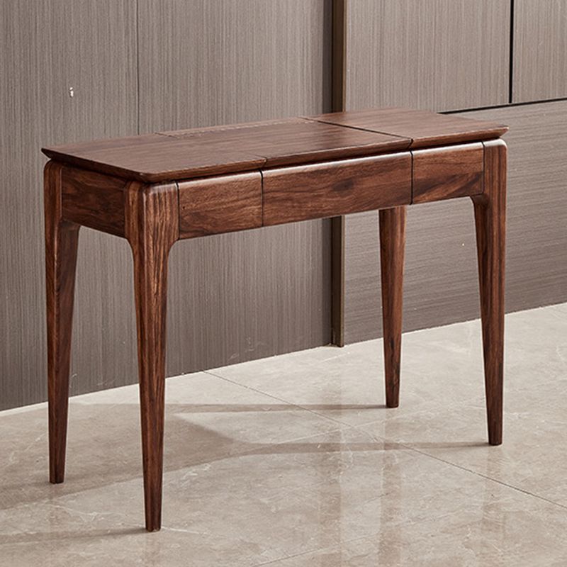 2 Drawer & Jewelry Vanity Desk Brown Wood Makeup Vanity Desk Clearhalo 'Bedroom Furniture' 'furn' 'furn_makeup_vanities' 'Furniture' 'Makeup Vanities' 'makeup_vanities' 1200x1200_be885303-3b1c-4a20-8530-4d22d2f22891