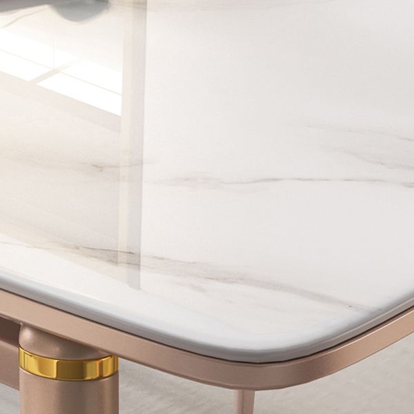 Pieds en caoutchouc de table à manger rectangulaire en pierre pliable pour salle à manger