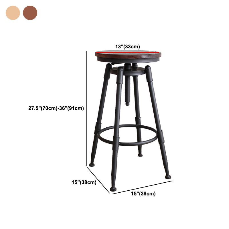 Industrial Metal Barstool Leather Counter Stool in Matte Finish for Home Clearhalo 'Bar Furniture' 'Bar Stools' 'bar_stools' 'furn' 'furn_bar_stools' 'Furniture' 'Kitchen & Dining Furniture' 1200x1200_be8b1c2e-53d7-48b5-9c9b-ac121abd972e