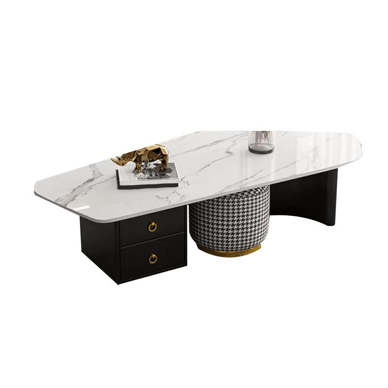 Contemporary Slate Coffee Table Single Free Form Coffee Table