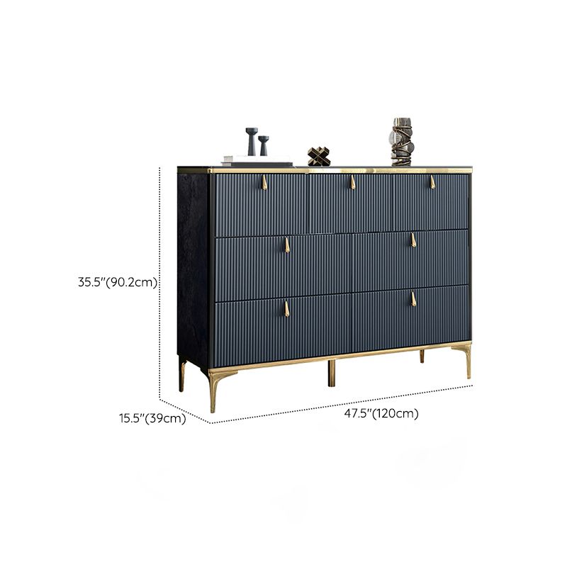 Commode en bois manufacturé avec coffre de rangement Classic Glam de 15,21 pouces