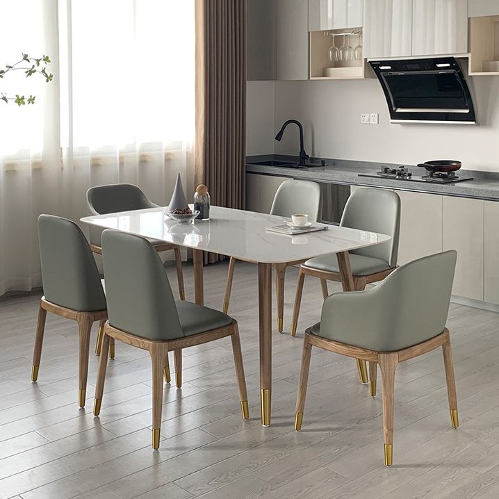 Sintered Stone Two-Color Dining Table Luxury 4 Legs Table for Dining Room Clearhalo ' dining_table' 'Dining Tables & Seating' 'Dining Tables' 'furn' 'furn_dining_table' 'Furniture' 'furniture_dining_table' 'Kitchen & Dining Furniture' 'kitchen&dining_furn' 'kitchen' 'kitchen_dining_table' 1200x1200_be8e7e8b-d1a4-47cb-83bb-97bb1c064061