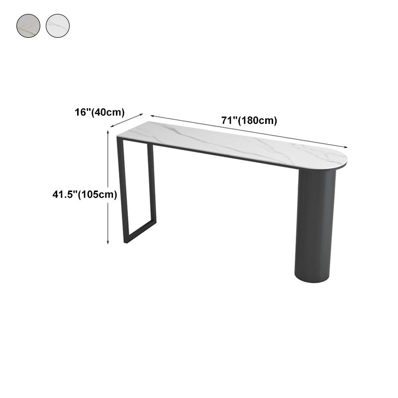 Minimalism Bar Table 42-inch Height Stone Top and Metal Base Bistro Table Clearhalo 'Bar Furniture' 'Bar Tables' 'bar_tables' 'furn' 'furn_bar_tables' 'Furniture' 'furniture_bar_tables' 'Kitchen & Dining Furniture' 1200x1200_be8f20c0-9d31-4c75-a9d7-558c49d2acde