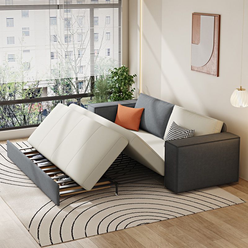 33.46 "Hフェイクレザースリーパーソファ布張りスクエアアームソファベッド