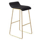Glam Style Counter Stool Upholstered Bar Stool with Metal Base