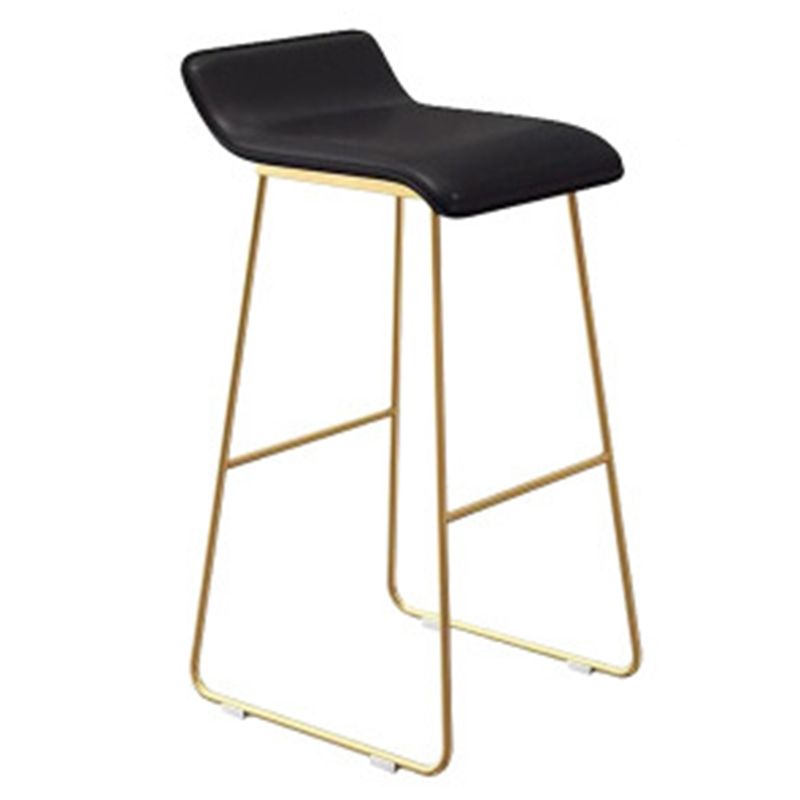 Glam Style Counter Stool Upholstered Bar Stool with Metal Base